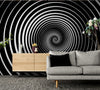 Papier peint Papier peint géométrique tourbillon noir hypnotique de audacieux