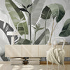 Papier peint Papier peint feuillage forêt tropicale verte végétal stylisé, épuré