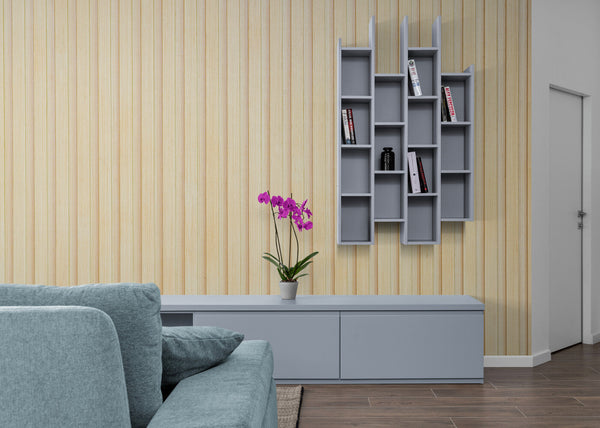 Papier peint Papier peint imitation planche de bois clair de lambris scandinave,