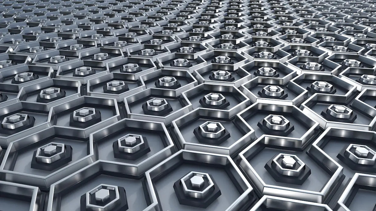 Papier peint 3D alvéoles grises 