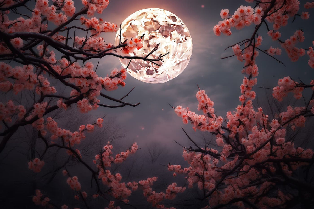 Papier peint japonais pleine lune