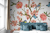 Papier peint Papier peint oiseaux et fleurs de style japonais