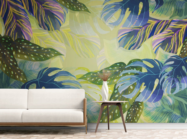 Papier peint Papier peint abstrait feuillage tropical luxuriant de apporte