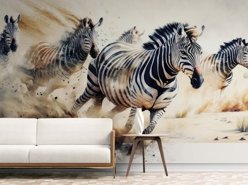 Papier peint Papier peint forêt tropicale et zèbres dynamique de apportera