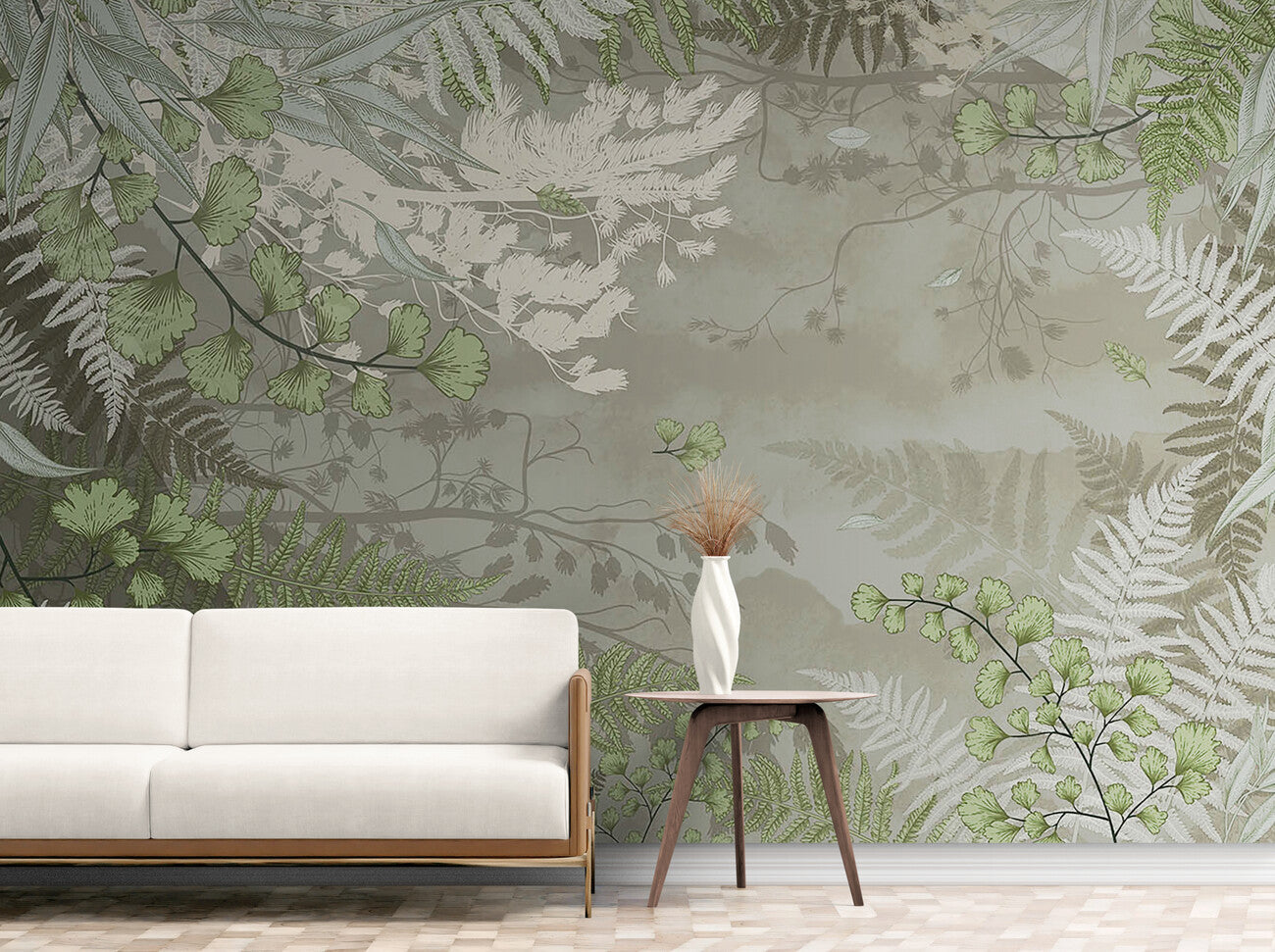 Papier peint Papier peint forêt tropicale rétro végétal délicat, apporte