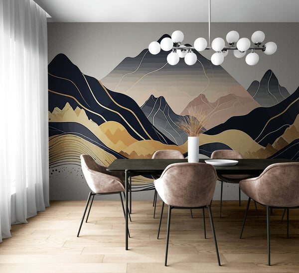 Papier peint Papier peint japonais montagnes abstraites japonais, il douces,