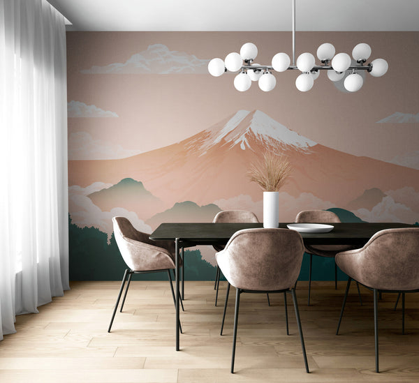 Papier peint Papier peint japonais montagnes aux formes douces,