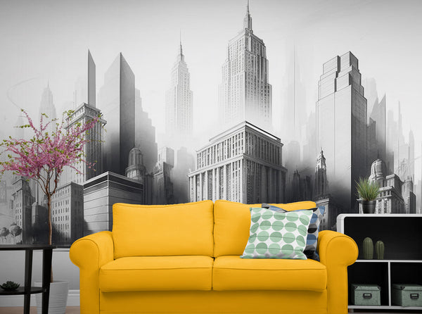 Papier peint Papier peint panoramique ville croquis architectural américain, sophistiquée