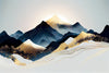 Papier peint art abstrait rétro montagnes chinoises