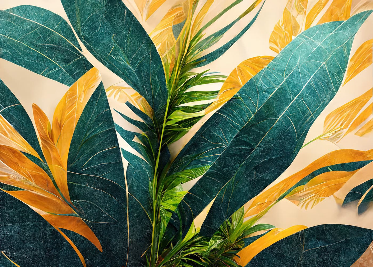 Papier peint feuillage tropical design