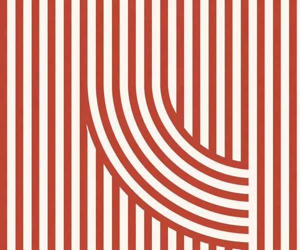Papier Peint Géométrique Rouge et Blanc