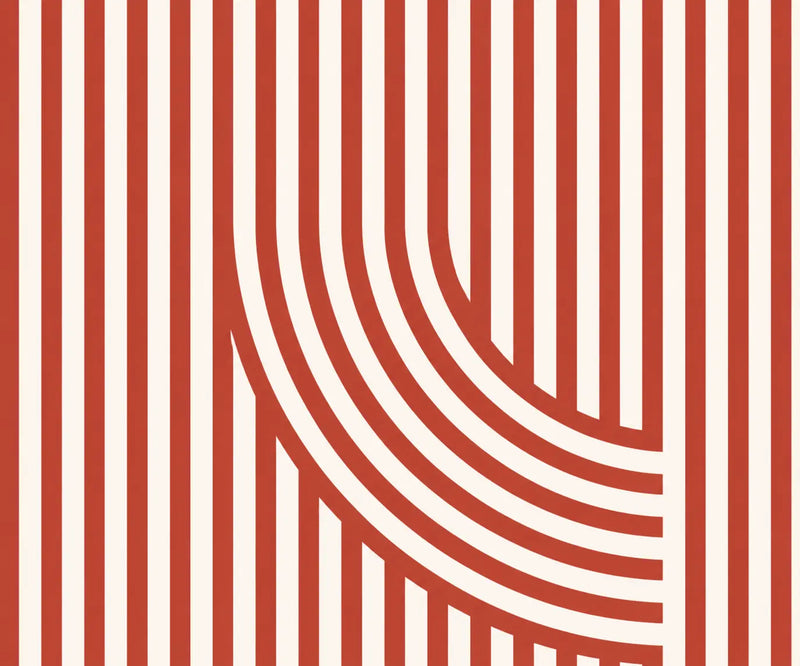 Papier Peint Géométrique Rouge et Blanc