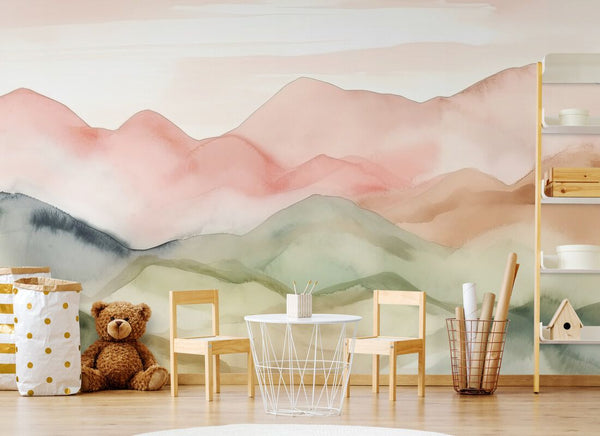 Papier peint Papier peint montagne aquarelle crée une japonais,