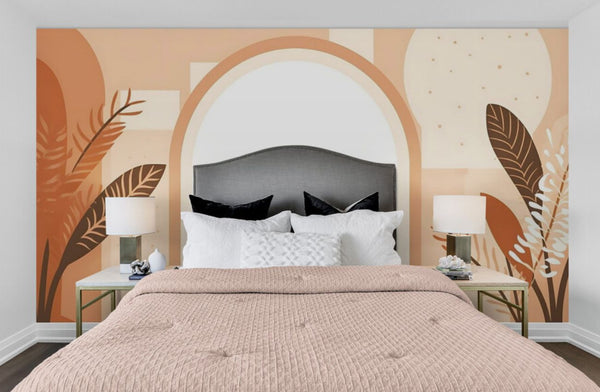 Papier peint Papier peint arche terracotta abstrait aux chaudes