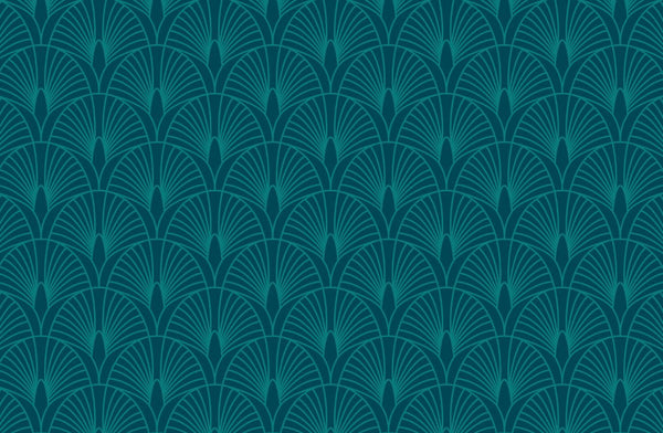 Papier peint Papier peint art déco bleu canard géométrique répétitif apporte