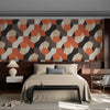 Papier peint Papier peint art et déco terracotta géométrique abstrait rétro,