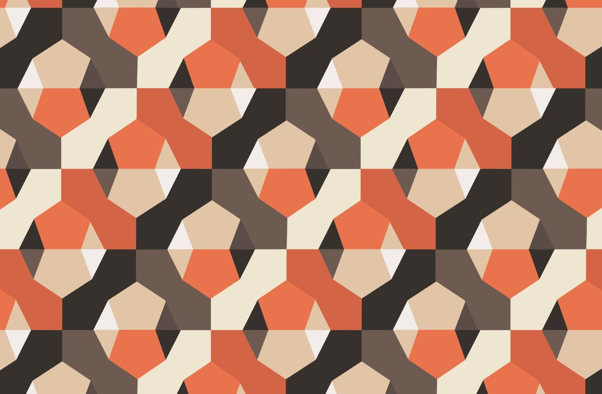 Papier peint art et déco terracotta