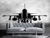 Papier peint Papier peint avion de chasse noir et blanc réaliste, inspiré militaire,