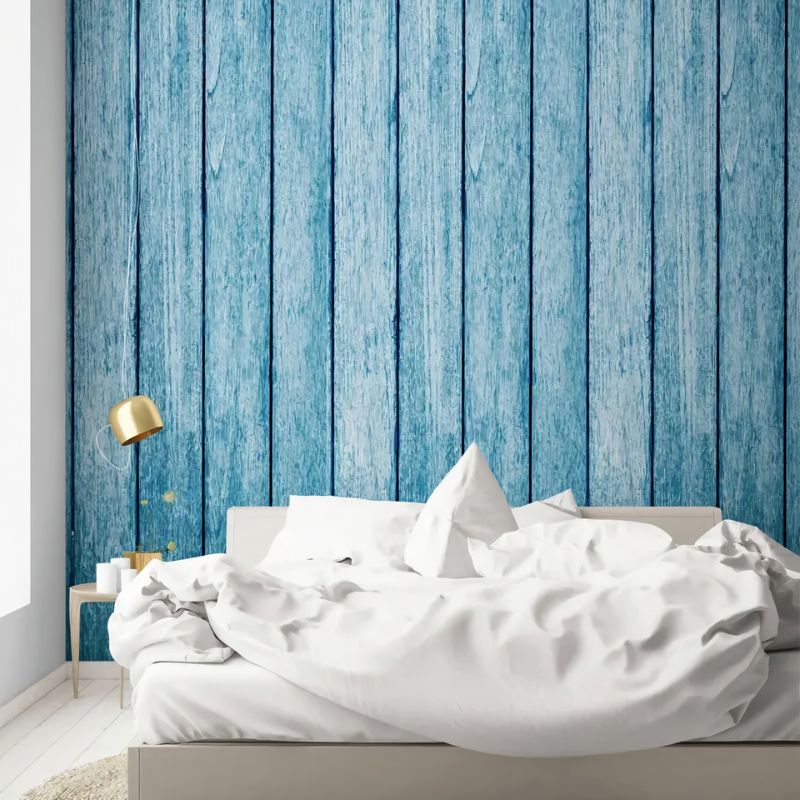 Papier peint Papier peint bois bleu de planches offre