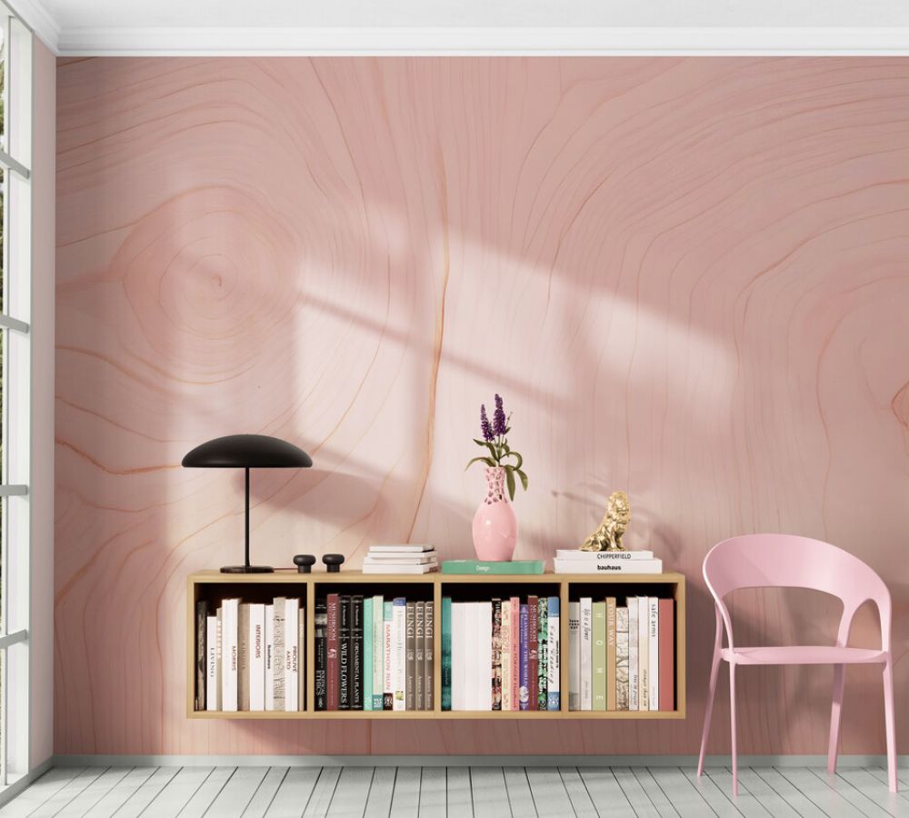 Papier peint Papier peint bois de rose organique inspiré scandinave