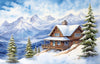 Papier peint chalet dans les montagnes
