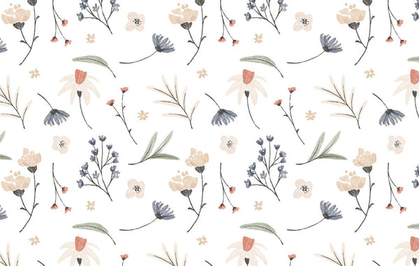 Papier peint Papier peint couloir fleuri floral délicat, champêtre