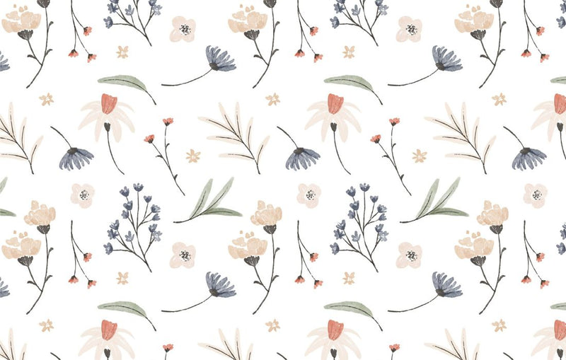 Papier peint Papier peint couloir fleuri floral délicat, champêtre