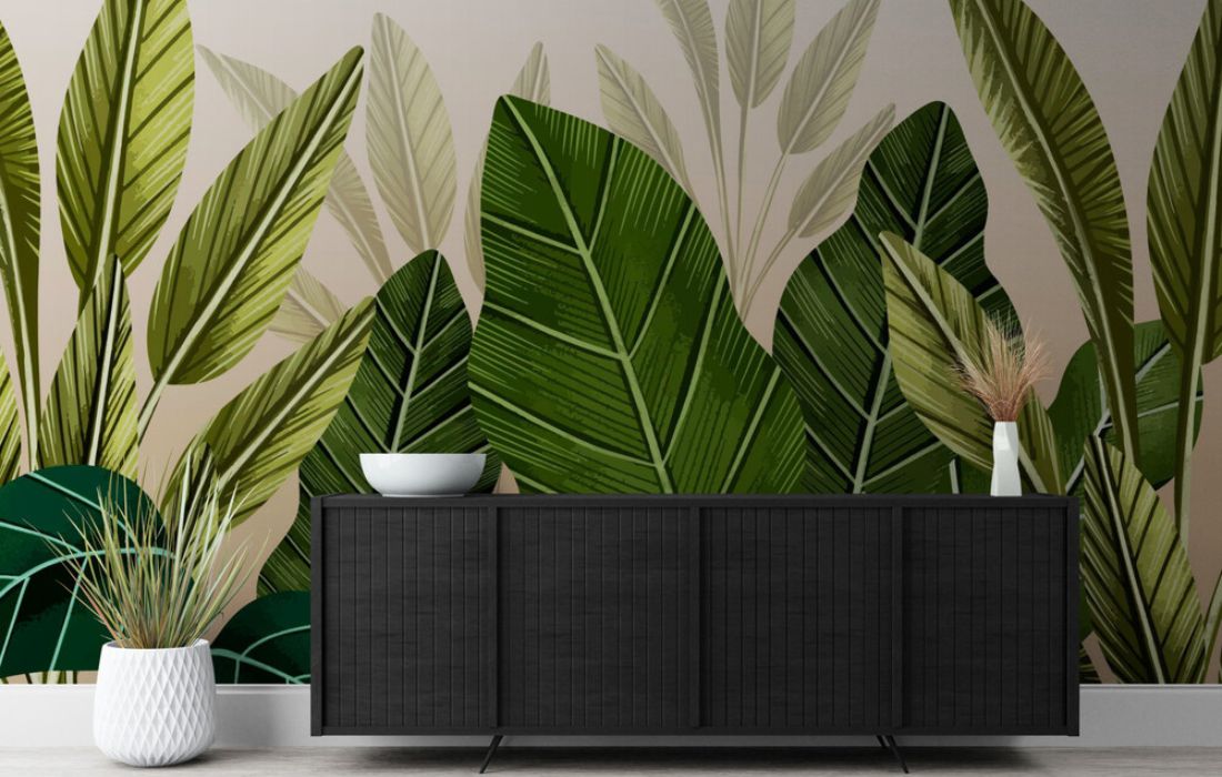 Papier peint jungle couloir