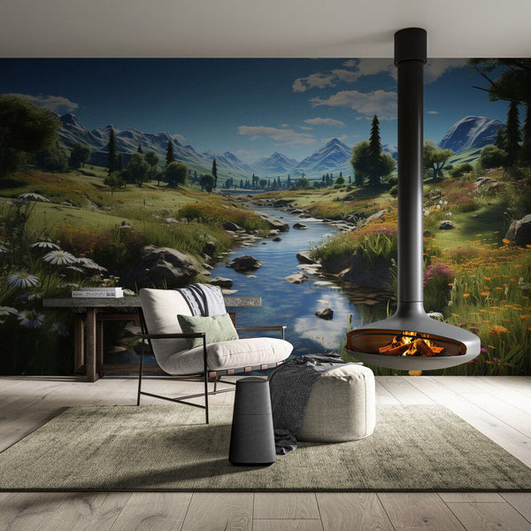 Papier peint trompe l'oeil couloir