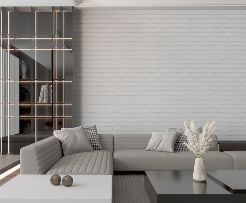 Papier peint Papier peint brique blanche métro de briques scandinave,
