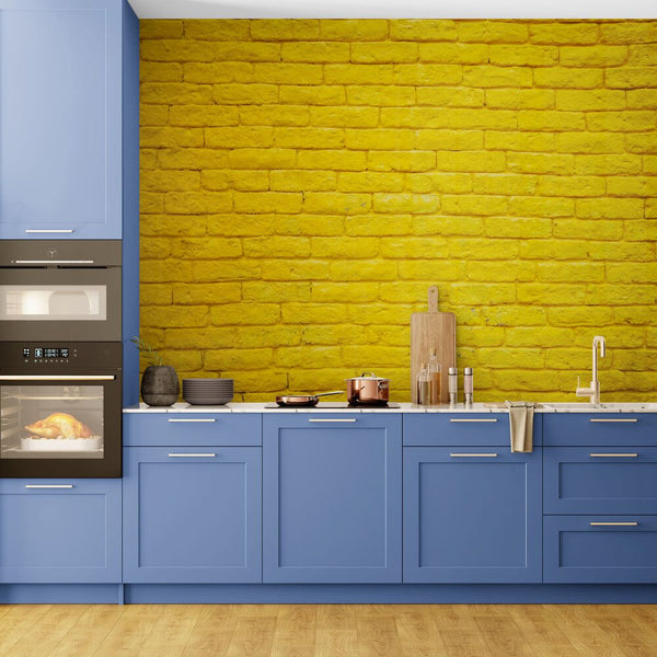 Papier peint Papier peint brique jaune de briques apportera