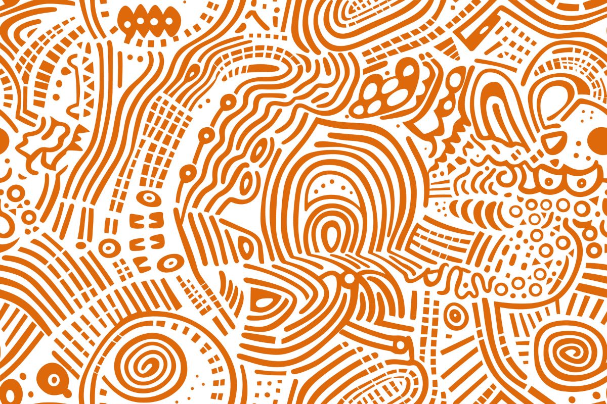 Papier peint ethnique terracotta