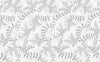 Papier peint feuillage gris et blanc