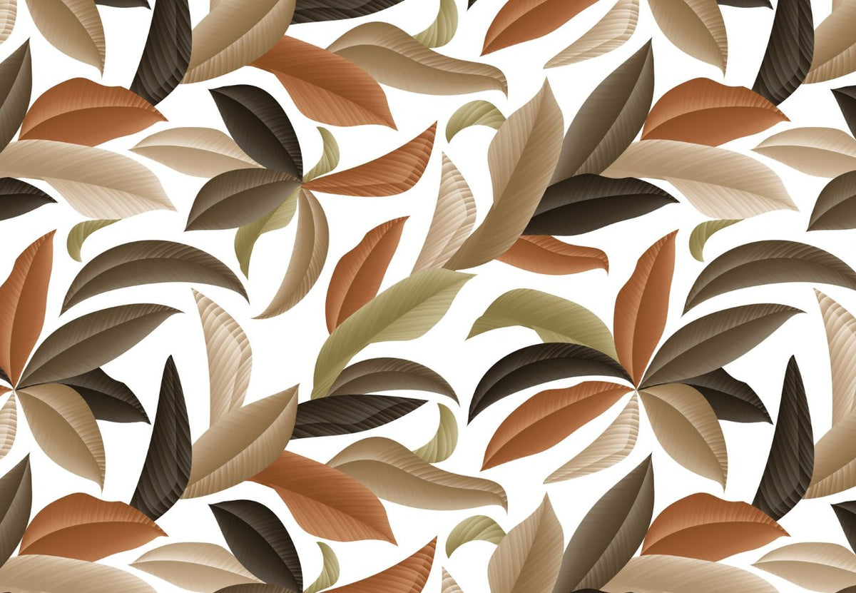 Papier peint feuillage marron