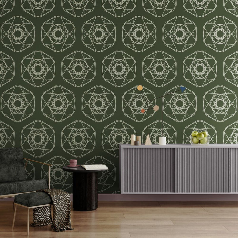 Papier peint Papier peint fleur de vie géométrique répétitif scandinave,