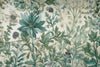 Papier peint fleurs bleues et feuilles vertes