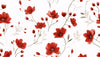 Papier peint fleurs rouges
