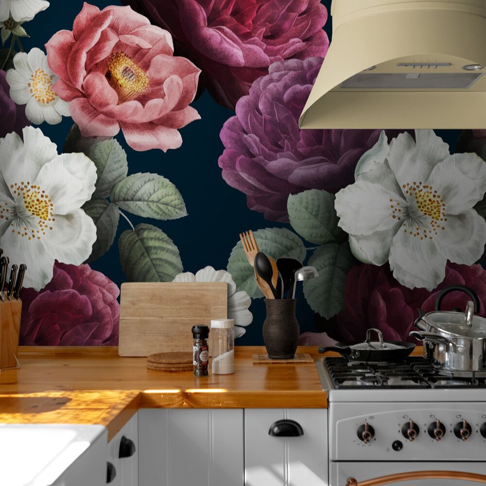 Papier peint Papier peint grosses fleurs floral romantique, apporte