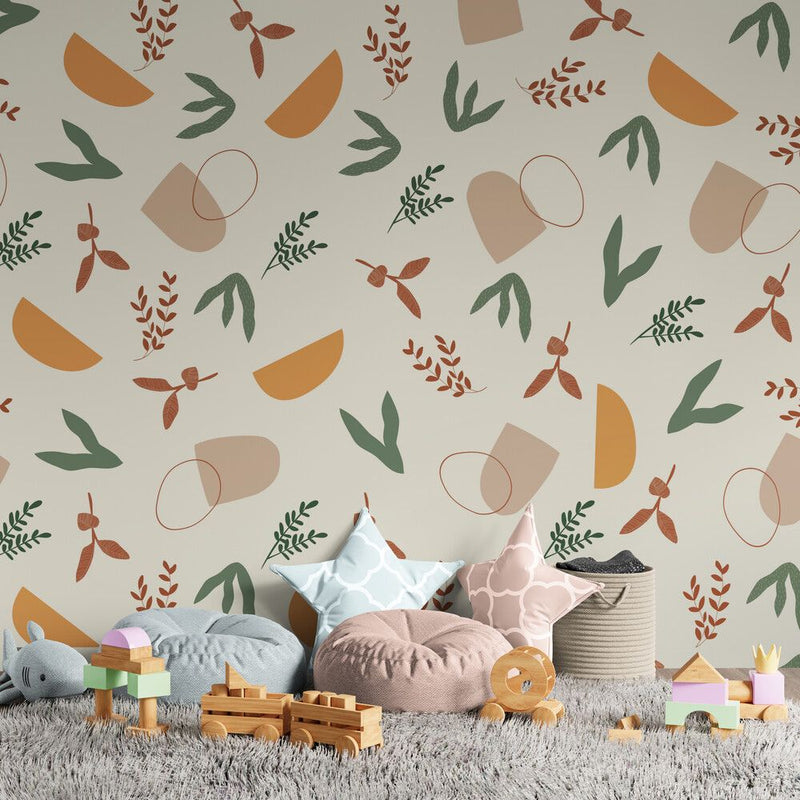 Papier peint Papier peint imagination naïve terracotta abstrait aux scandinave,