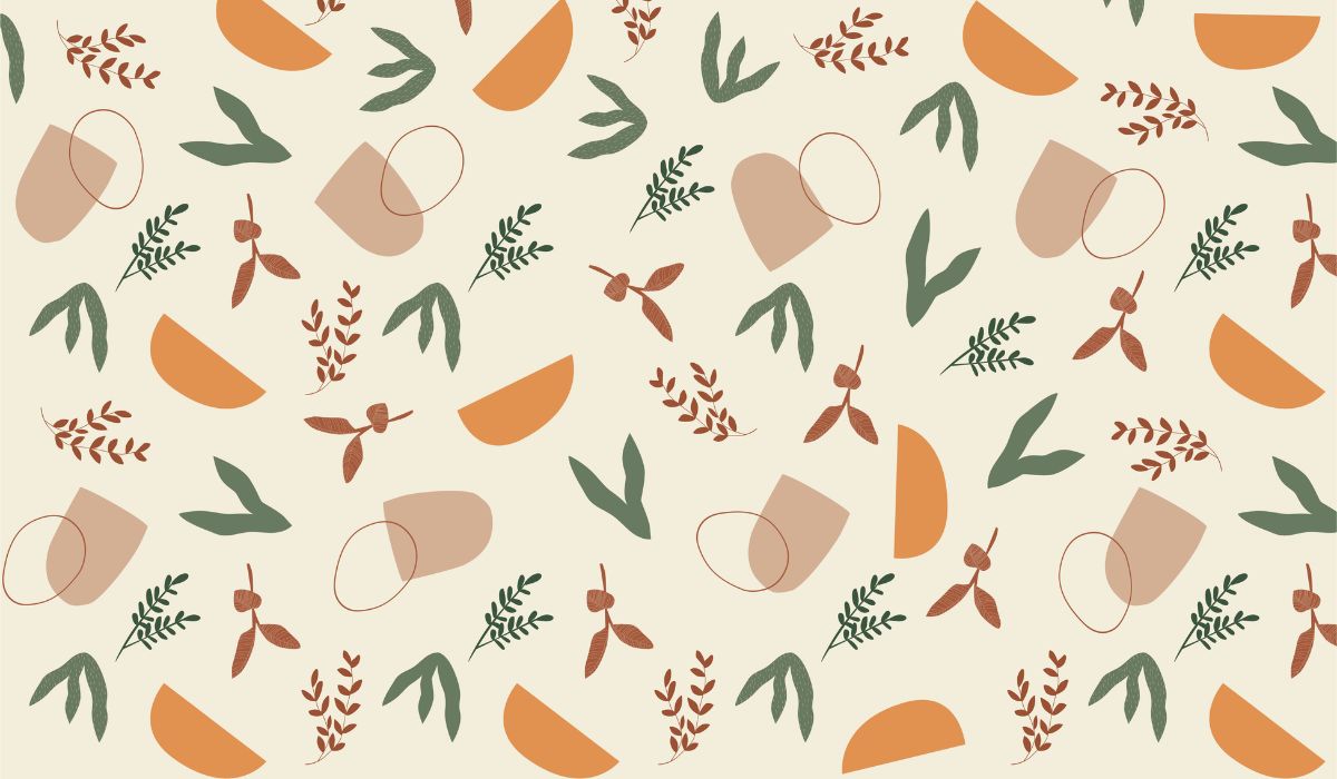 Papier peint imagination naïve terracotta