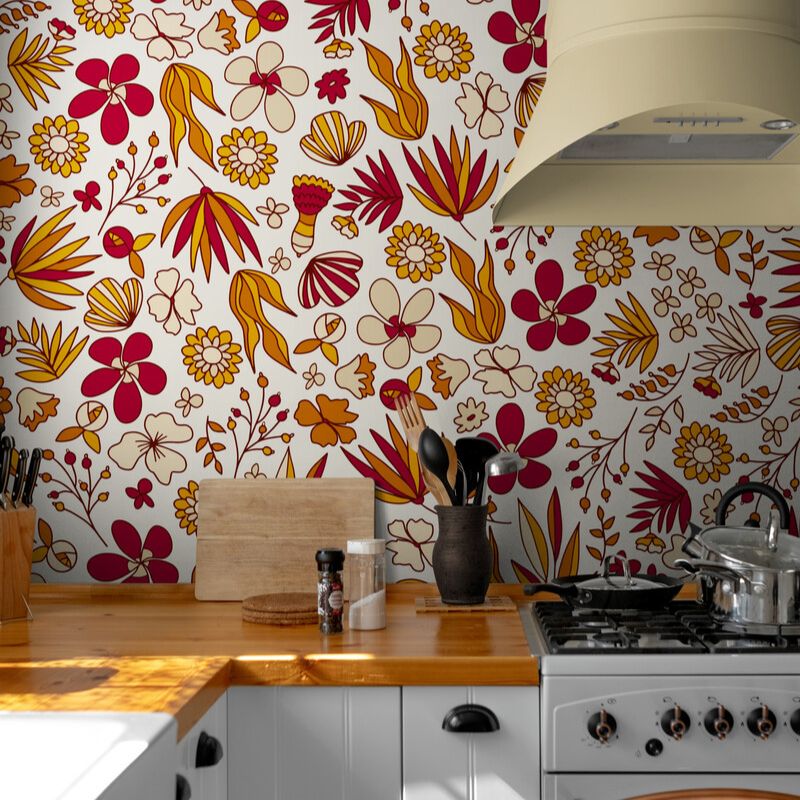 Papier peint Papier peint liberty terracotta foisonnant de des