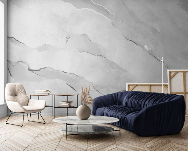 Papier peint Papier peint marbre gris et blanc abstrait inspiré minimaliste