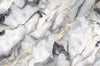 Papier peint marbre blanc noir et doré