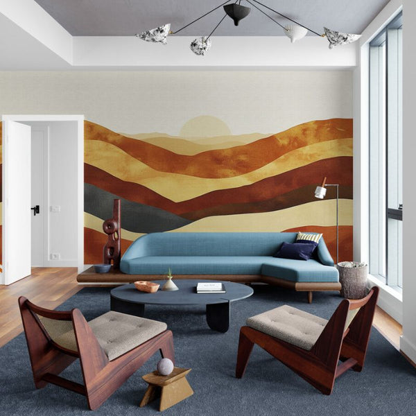 Papier peint Papier peint montagne terracotta apportera une bohème