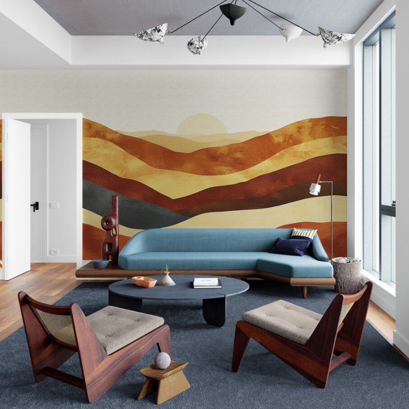 Papier peint Papier peint montagne terracotta apportera une bohème