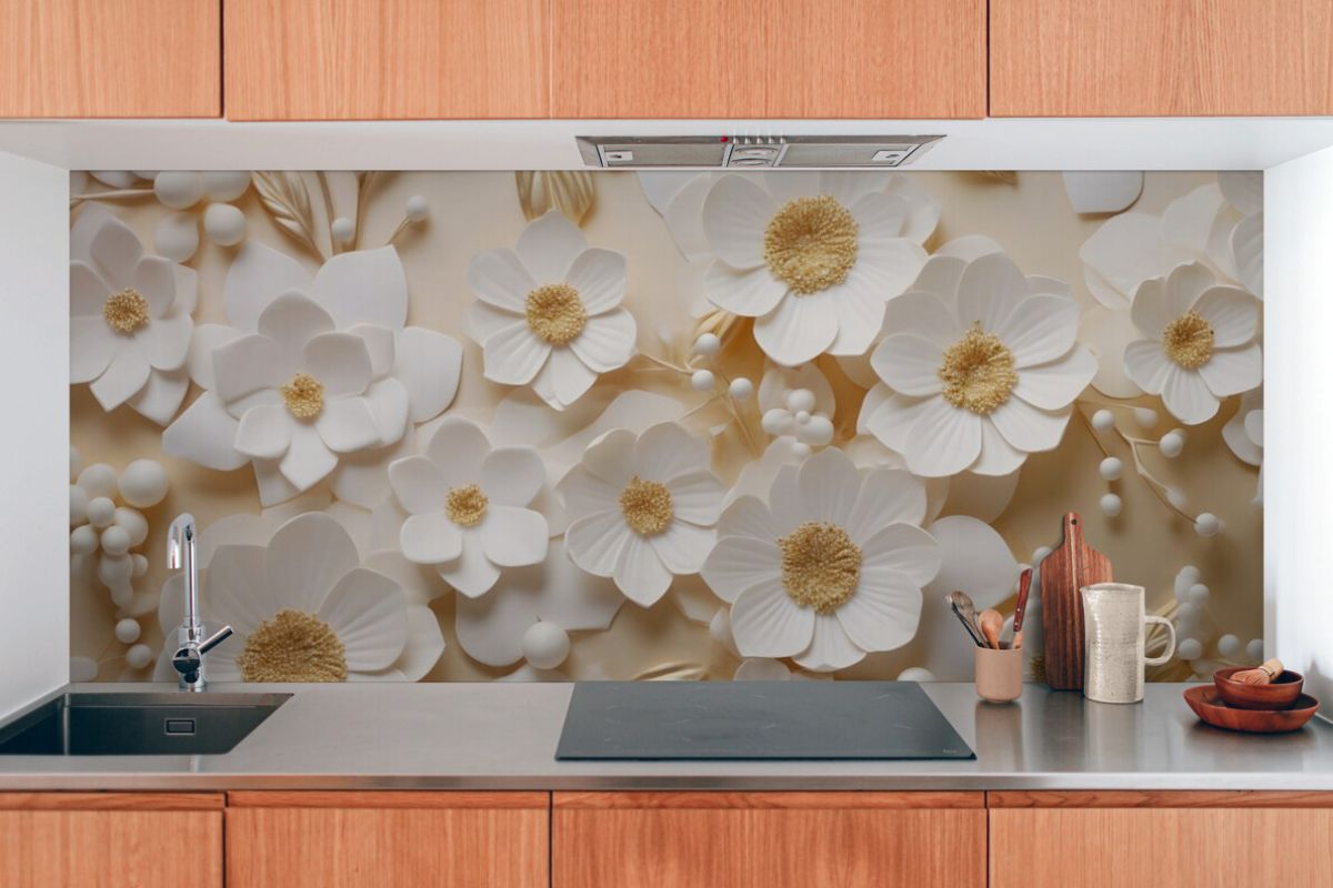 Papier peint Papier peint fleurs 3D floral en romantique