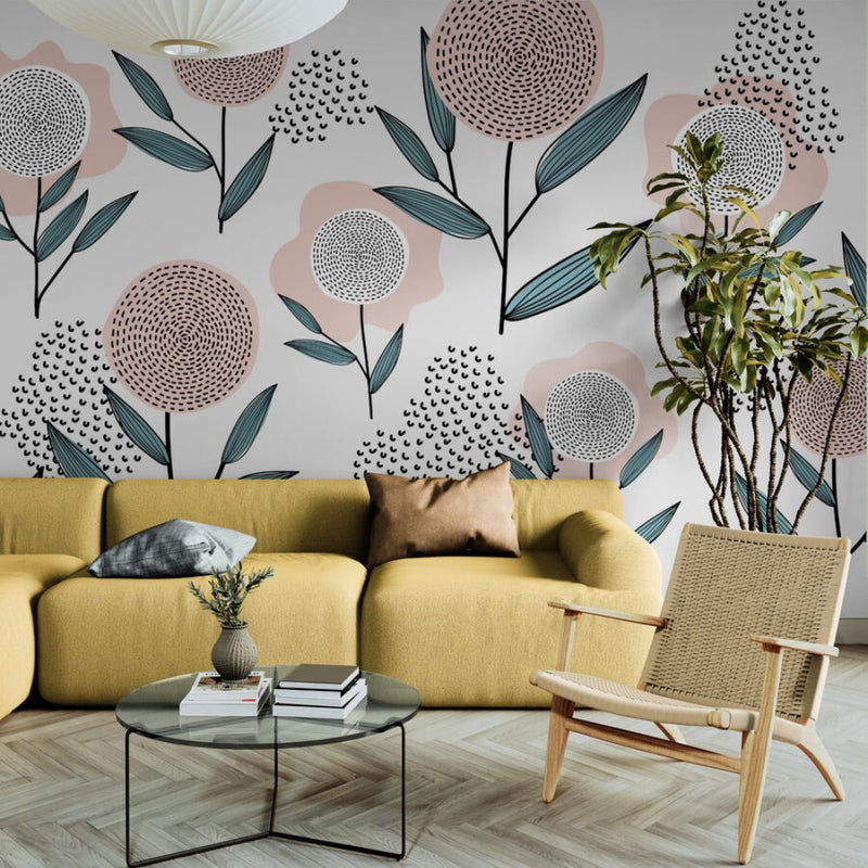 Papier peint Papier peint fleur design stylisés de zen