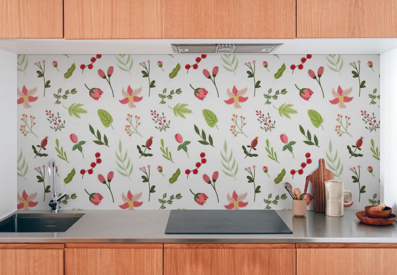 Papier peint Papier peint fleuri pour cuisine printanier de apportera