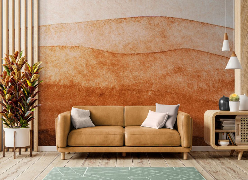 Papier peint Papier peint motif terracotta abstrait évoquant minimaliste