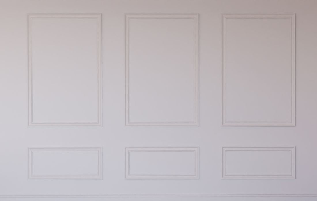 Papier peint Papier peint effet moulures trompe l'oeil de panneaux apporte